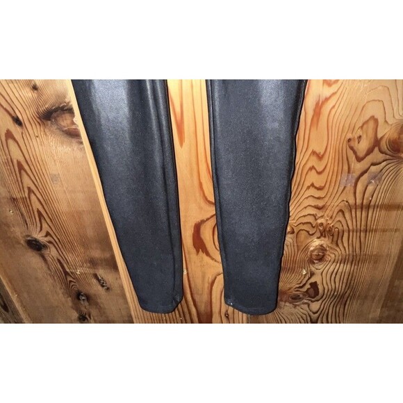 Spanx By Sara Blakely  Faux Leather Pull On Leggings Black Women S/P - Picture 3 of 5